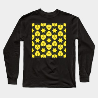 Black and Yellow Honey Bee Colors Pattern 4 Long Sleeve T-Shirt